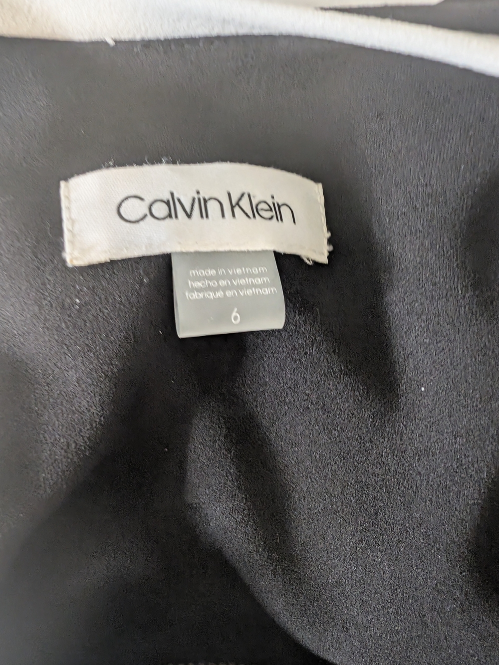 Calvin Klein Black Mini Sheath Dress with Cream Piping - Picture 3 of 4